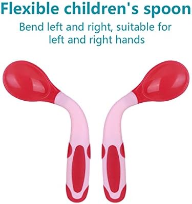 Tomdeks 2PCS baby spoon set, child feeding training spoon, heat sensitive, soft, flexible learning spoon feeding spoon