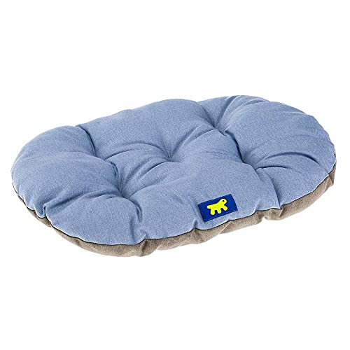 Ferplast Panier Chat, Coussin pour Chiens de Petite Taille, Lavable, Tapis Chien Chat pour Niches et Voitures, en Coton avec Rembourrage Doux 55 x 36 cm. Bleu...