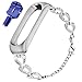 Miimall Armband Für Xiaomi Mi Band 3 / Mi Band 4, Damen Armbänder Legierungsmetall Uhrenarmband Metall Ersatzband Für Xiaomi Mi Band 3 / Mi Band 4 - Silber