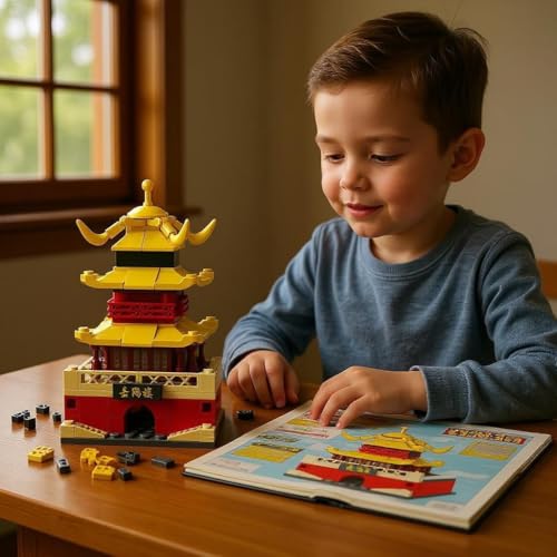 Image of SKY LINE OCEAN || Ocean Chinese Architecture Series || Yueyang Tower Building Block Set || 119 Pcs || Compatible with Major Brick Brands || (6 Months Manufacturing Warranty)