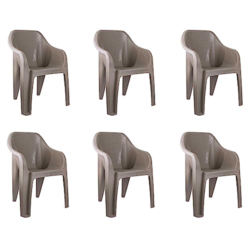Image of Cello Dynamo Cafeteria Plastic Chair,Set of 6,Grey | Strong and Durable | Easy to Clean | Chair for Living Room, Bed Room, Kitchen, Office Room, Outdoor | 3 Years Warranty