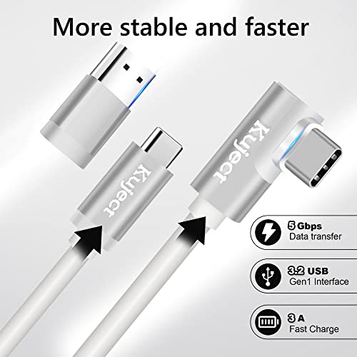Kuject Compatible For Oculus Quest 2 Link Cable 20Ft, Vr Headset Cable For Oculus Quest 2 / Quest 1, Usb 3.0 Type C To C High Speed Data Transfer Charging Cord For Gaming Pc & Usb C Chargers White #TOP1