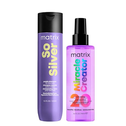 Matrix | KIT So Silver Shampoo 300ML + Trattamento Miracle Creator Total Results 190ML per Capelli Biondi o Bianchi