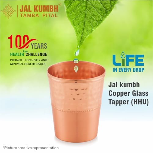 Image of Pure Copper Glasses Tapper Hhu Water Glass Pure Tamba Glass for Drinking & Serving Water Tumbler-285 ML