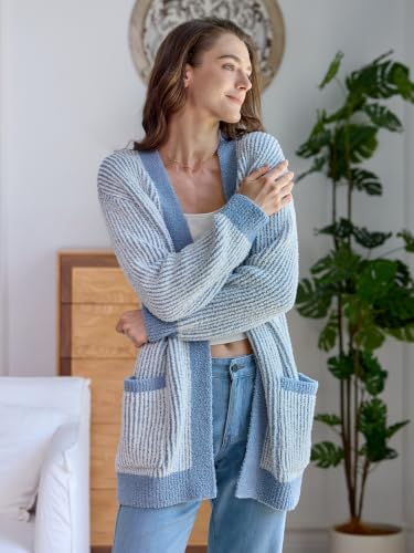 Image of Snuggle Sac Cardigan Sweaters for Women with Pocket Trendy Casual Long Sleeve Tops Open Front Fall Winter Coats