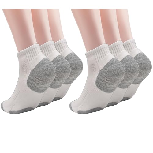 Clarks Men's Sport Half Cushion Low Cut Socks 6 Pair, White, Men's 7-12 Shoe2