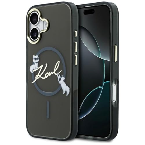 Coque MagSafe iPhone 17 Karl Lagerfeld noire anti-rayures