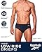 Reebok Low Rise Mens Briefs - 5 Pack Soft Cotton Mens Underwear with Supportive Contour Pouch - Supportive Fit for Everyday Wear, Small, Black/Heather Grey/Web/Black
