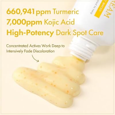 TOSOWOONG Kojic Acid Turmeric Cream, 99% Purity Kojic Acid 7,000ppm, 660,941ppm Turmeric, Dark Spot Corrector Capsule for Hyperpigmentation & Even Skin Tone Care, Korean Skincare, 50ml / 1.69 fl. oz.