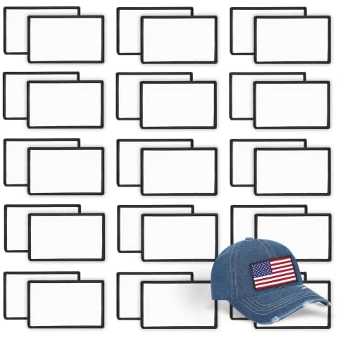 30 PCs Sublimation Patches - Iron On Blank Patches for DIY Crafts Hats Caps Backpack Uniforms (Rectangle / 30PCs) -3.15"x1.97" Cover