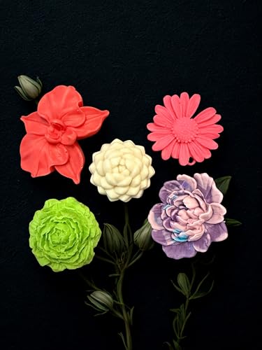 Handmade Succulent Flower Soap Set 5 to 6 Mini Bars Multiple Colors