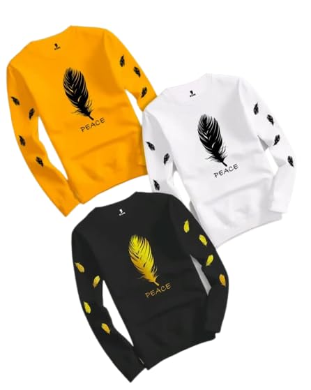 STANDLY Men Graphic Print Full Sleeve Casual Cotton Blend Multicolor Shirt - XL |RN Wing Combo W+B+Y (XL) FB| Pack of 3