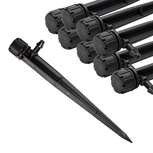 Biaungdo 60 Pcs Drip Emitters Sprayer, 360 Degree Adjustable Water Flow Irrigation Drippers On Stake Garden Irrigation Drippers Emitter Drip Watering System For Patio, Lawn(For 4Mm/7Mm Tube, Black) #TOP6