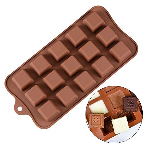 Cake Decor 15 Cavity Square Design Brown Silicone Chocolate Mould - Image 2 thumbnail