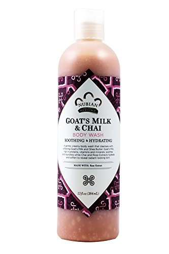 NUBIAN HERITAGE Body WASH,Goats MLK&CHAI, 13 FZ, 2 Pack