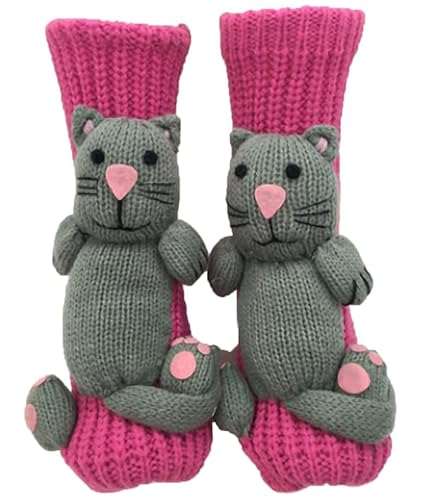 Image of Women's Non-slip Household Floor Socks Knit Casual Animals Slippers Socks Christmas Stockings Decor