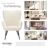 tectake® Skandinavischer Stil Ohrensessel, Teddy Sessel Hygge, Bouclé Sessel Wohnzimmer, Schlafzimmer, Statement Piece Loungesessel, belastbar bis 150 kg