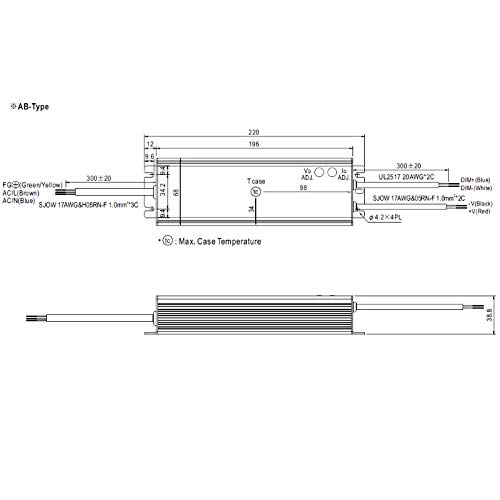 WITTKOWARE HLG-120H-42B LED-Treiber, IP67, 121W, 42V, 2,9A, CV+CC dimm