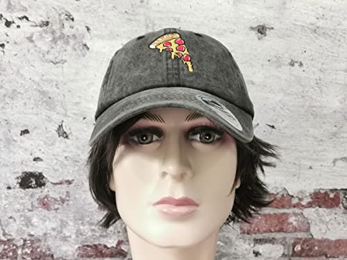 Image of Hepandy Embroidered Pizza Corn Yinyang Home Girl Ice Cream Baseball Cap | Men Women Detailed Embroidery Adjustable Metal Buckle Distressed Cotton Unisex Dad Hats Gifts for Christmas Mother's Day