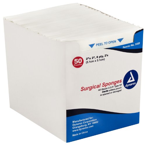 Dynarex GAUZE PAD, 4" X 4", 12 PLY, STERILE, 1200/CASE miniatura 1