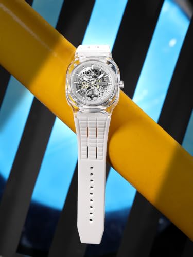 Image of French Connection | Skeleton Dial | Transparent Acrylic Case | Silicone Strap | Quartz Watch for Men - FCG01