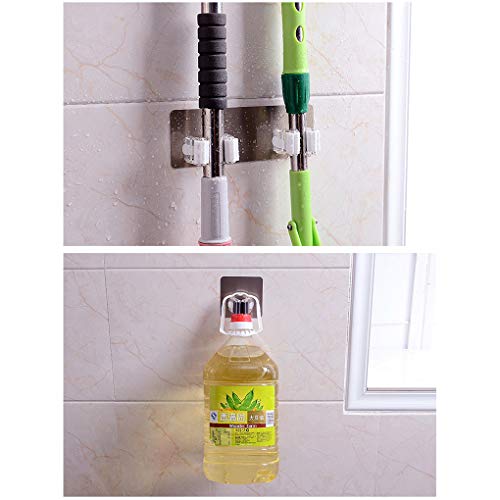 Wall Mounted Mop Titular Escova Broom Hanger armazenamento Rack Banho Organizer Hanging Cachimbo Hoo