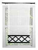 DIMENSIONS : hauteur : 130 cm, dimensions du panneau de rideau : 60 x 130 cm - 1 pièce, convient aux tringles à rideaux de 90 à 120 cm, couleur : blanc garniture : noir MATÉRIAU : voile.