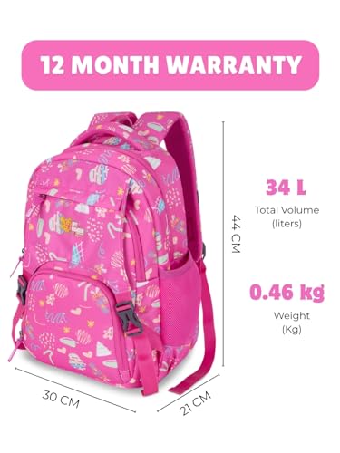 Image of Zara Sky Blue Doodle Dream School Backpack Pastel Fun Edition