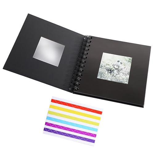WOLMIK Fotoalbum zum Selbstgestalten, 165x165 mm Scrapbook 20 Blatt Schwarze Seiten Fotobuch zum Einkleben,DIY Geschenk Scrapbooking Set für Baby Familie Jahrestag Geburtstags Valentinstag Hochzeit