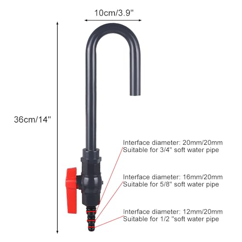 Image of MiOYOOW Aquarium Water Changer, PVC Aquarium Water Filler Hanging Fish Tank Hook Filler with Flow Switch for 1 /2 inch, 5 /8 inch, 3 /4 inch Hose