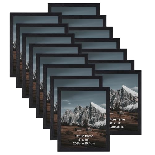HORLIMER 8x10 Picture Frame Set of 15 Black Picture Frames Display 8 by 10 Photo for Wall or Tabletop