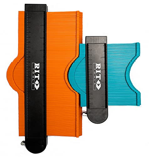 2 Pieces Wider and Metal lock Contour Gauge 10' and 5' Tool for Copy, Measuring and Cutting Irregular Odd Angle Shapes - Woodworking, Flooring, Tile Profile