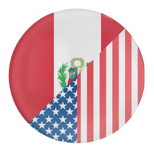 Imán redondo de cristal para nevera, diseño de bandera de Estados Unidos Perú1, bonito imán decorativo para nevera, regalo de recuerdo, 1.2 pulgadas