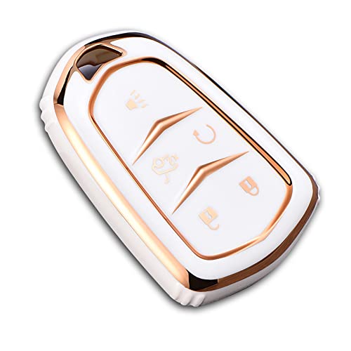 Coque de clé Cadillac en TPU ivoire pour Escalade ATS CTS XT5