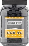 T4E Paintball Kugeln Practice RUB 43, Munition Kaliber .43,500 Stück, Rubberballs, Gummirundkugeln in schwarz
