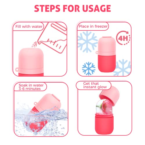 image for AURUZA Ice Face Roller and Gua Sha Set, Ice Roller for Face & Eye Puff