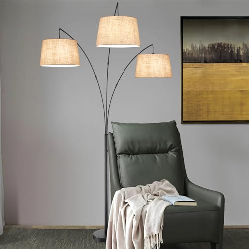 Kira Home RV-F0388-OB-WT Akira 79 Inch 3-Light Modern Arc Floor Lamp thumb #6