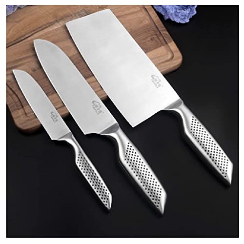 Image of Kitchen Knife Set Meat Cleaver Butcher /Knife | Kitchen Shears for Easy Fast Cutting & Slicing, Nakiri Knife, Comfortable Non Slip Grip Handle (Pack of 3)