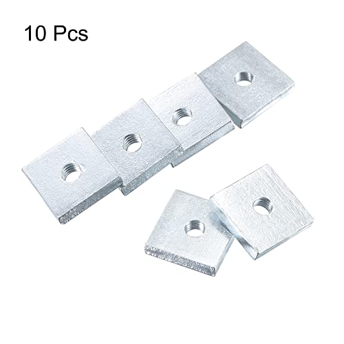 QUARKZMAN Quadratische Muttern, M5x18mmx4mm verzinkt metrisches Grobgewinde Sortiment Set, 10 Stück