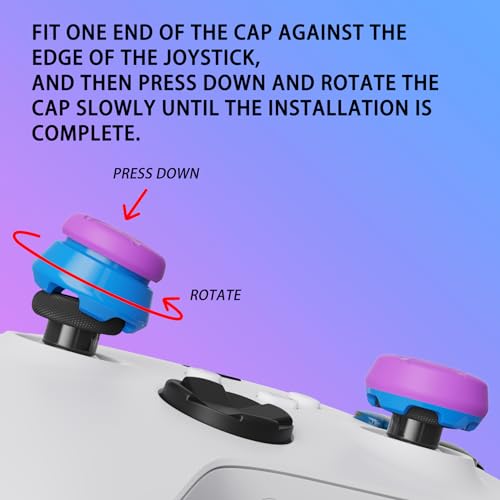 Image of PlayVital FPS Thumbstick Extenders for Xbox Series X /S & Xbox One Controller, 2 High Raise + 2 Mid Dome Joystick Caps, Thumbs Pro RAZOR Thumb Grips - Orchid Purple & Heaven Blue
