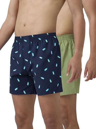 Image of XYXX Men's Remix Regular Fit Cotton Printed Boxer with Dual Pocket & No Marks Waistband (Pack of 2)