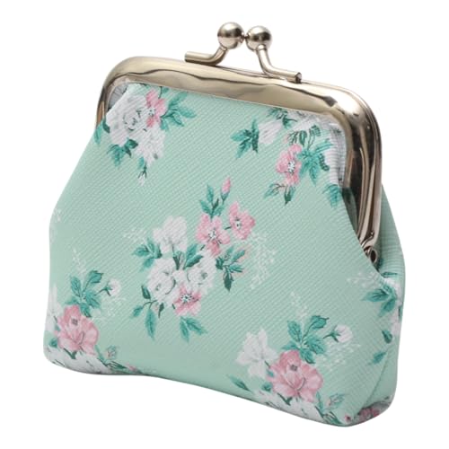 1Pcs Pouch Wallet Floral Snap Purse PU Leather Blue 9x8cm2