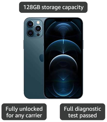 Image of Apple iPhone 12 Pro Max 5G, US Version, 256GB, Pacific Blue for Verizon (Renewed)