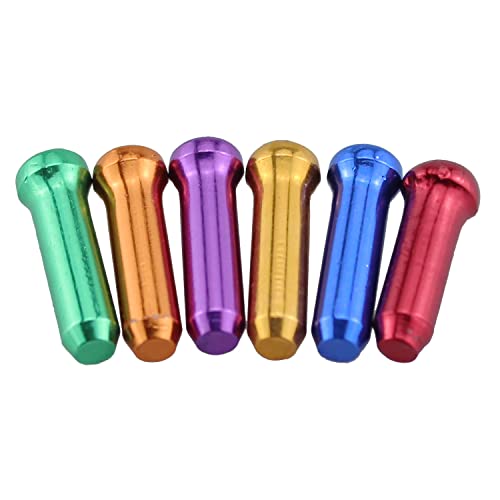 Mtqy 60Pcs Bicycle Brake Cables End Caps Alloy Road Mountain Bikes Brake Tips Shifter 6 Colors #TOP2