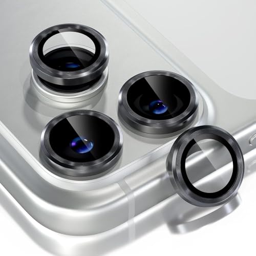 Image of Choiche Camera Lens Protector Compatible for iPhone 17 Pro 6.3-Inch and iPhone 17 Pro Max 6.9-Inch - 9H Tempered Glass Camera Cover with Metal Ring Decoration, Scratch-Resistant Screen Protector (Black, HD Clarity, Easy Install)