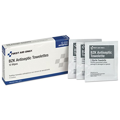 First Aid Only 12-018 Benzalkonium Chloride Wipes...