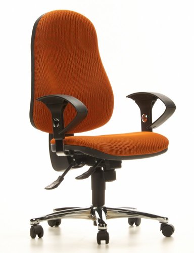 Topstar 611242 silla de oficina SYDNEY tejido naranja silla de escritorio base cromada