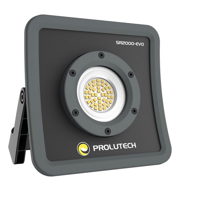 PROLUTECH SR2000-EVO Proyector LED portátil recargable, 2000 lúmenes, con modo Eco Light