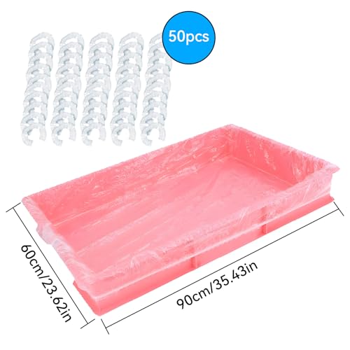 Klmnop 50 peças de forros descartáveis para gaiola de coelho, forro de gaiola de plástico transparen