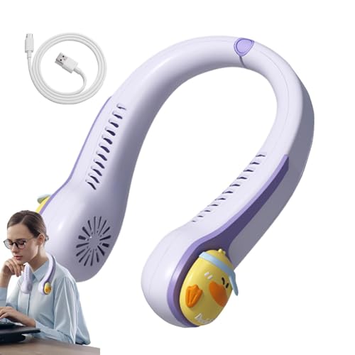 Ventilador de cuello portátil USB con 3 velocidades para viaje 7